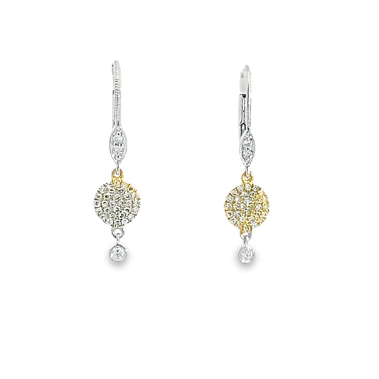 Meira T Designs | Two-Tone Diamond Disk and Bezel Earrings
