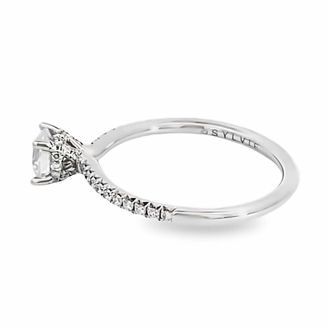 Sylvie | 14K White Gold Diamond Hidden Halo Engagement Ring