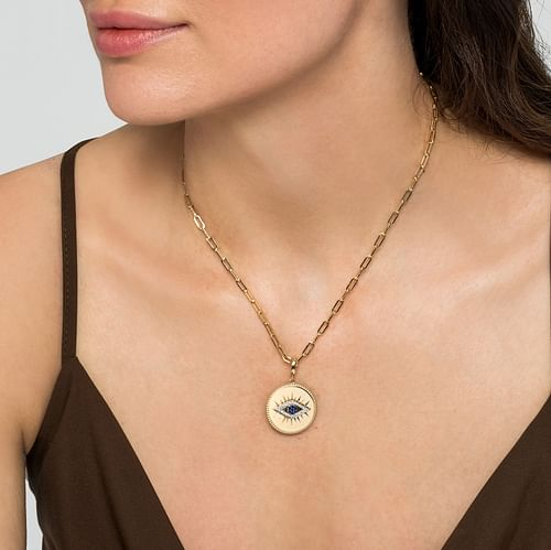 14K Yellow Gold Hollow Paper Clip Chain Necklace