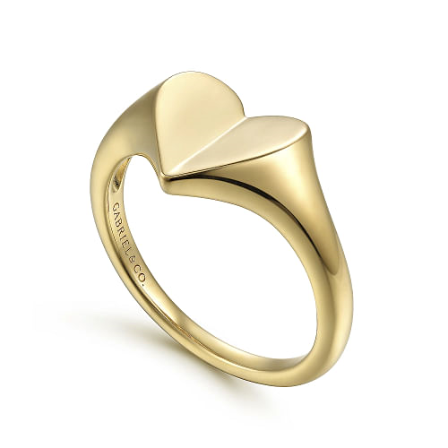 14K Yellow Gold Heart Ring