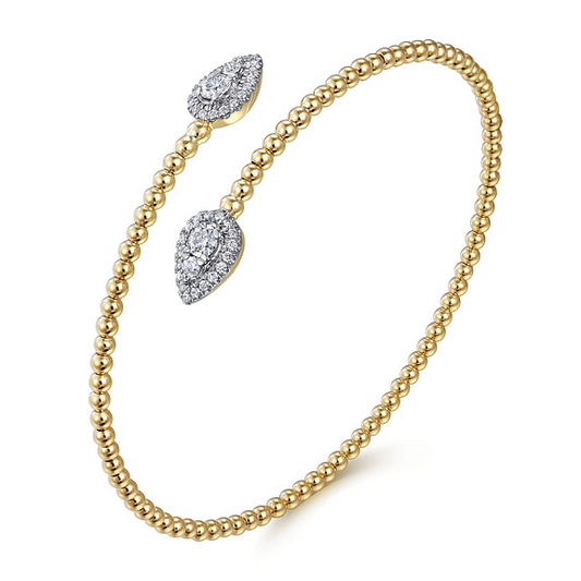 14K Yellow Gold Bujukan Diamond Bangle