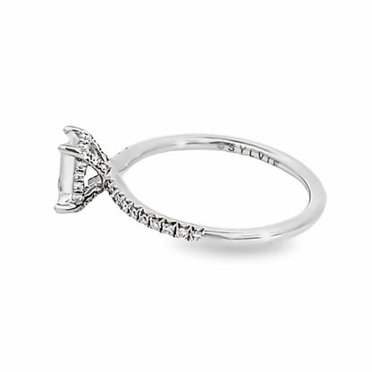 Sylvie | 14K White Gold Emerald Engagement Ring