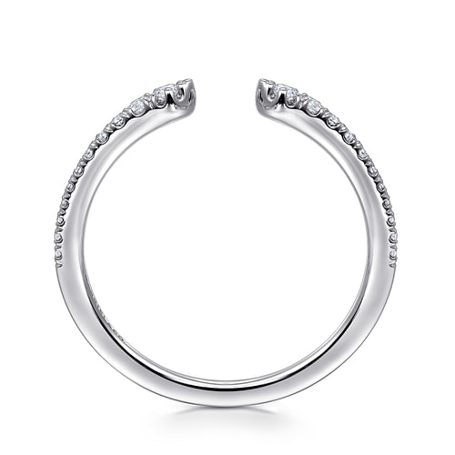 14K White Gold Open Diamond Stackable Ladies Ring