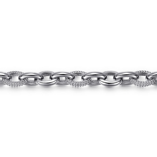 925 Sterling Silver Bujukan Link Chain Tennis Bracelet
