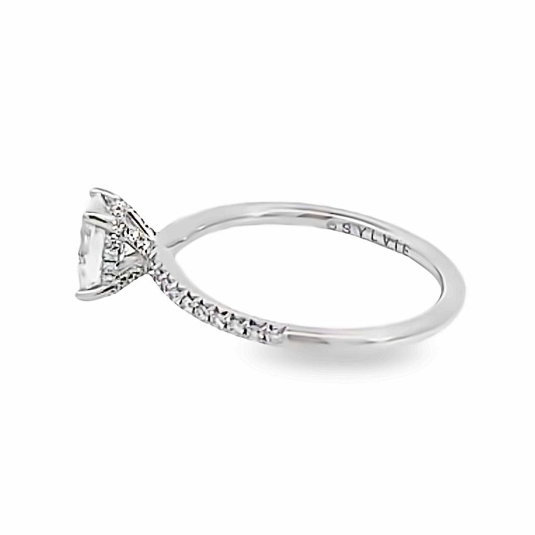14K White Gold Oval Cut Diamond Engagement Ring