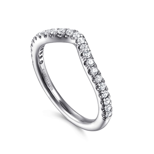 14K White Gold Diamond Wedding Band