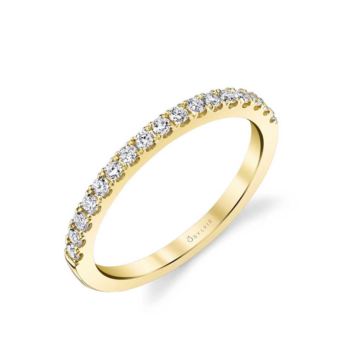 14K YELLOW GOLD DIAMOND WEDDING BAND