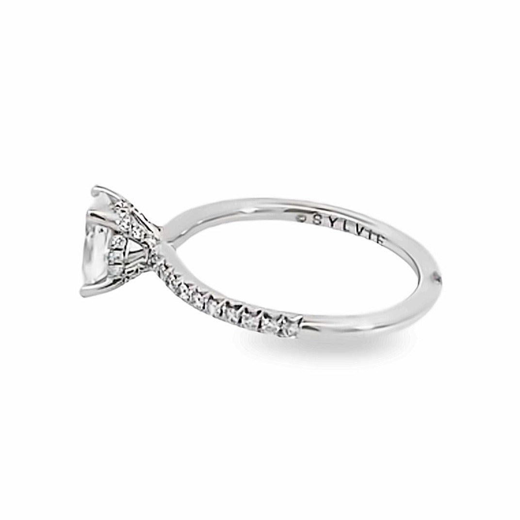 14K White Gold Oval Engagement Ring