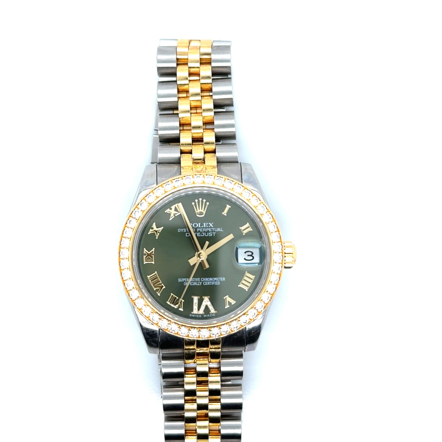 Kirkland Jewelry Estate | Rolex Datejust 18K Gold and Stainless Steel Diamond Bezel Watch