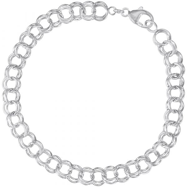 Double Link 7" Sterling Silver Bracelet