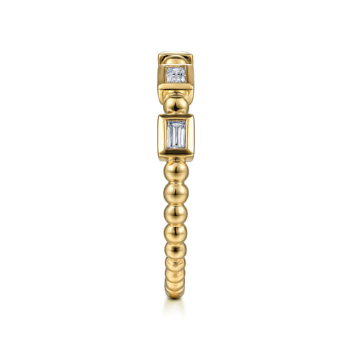Gabriel & Co | 14K Yellow Gold Diamond Geometric Stackable Ring