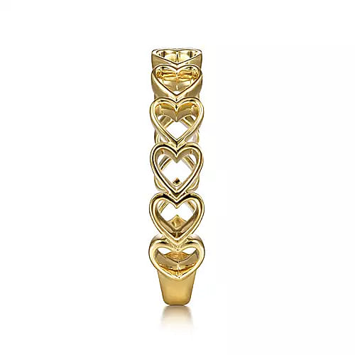 Gabriel & Co | 14K Yellow Gold Sideways Heart Stackable Ring