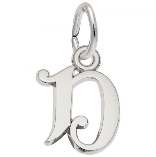 Curly Initial D Accent Charm