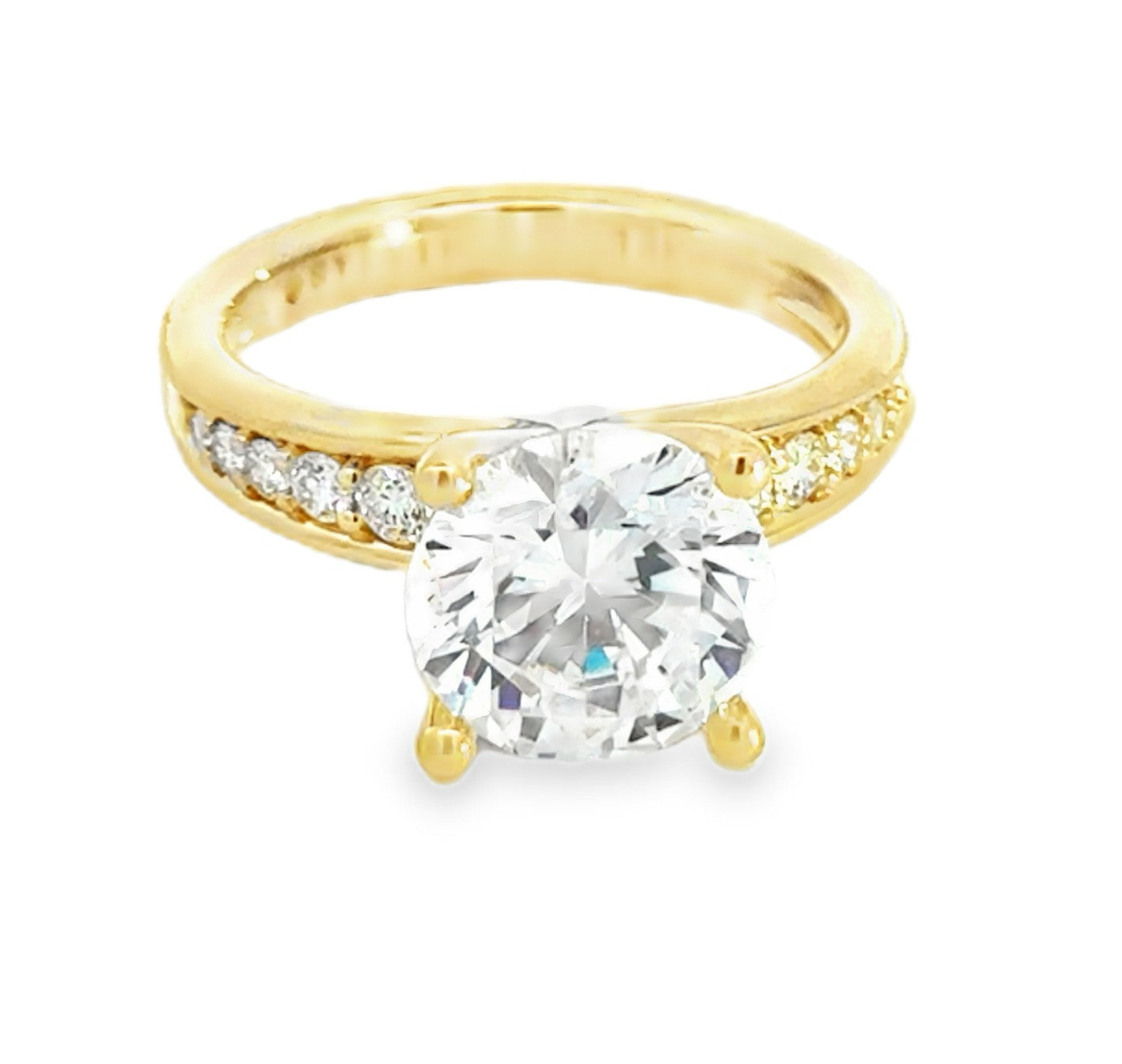14K Round Cut Multi Stone Diamond Engagement Ring