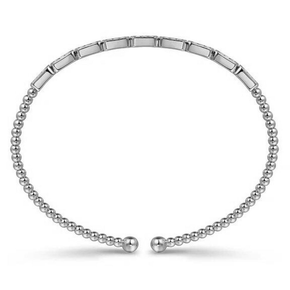 14K White Gold Diamond Bangle