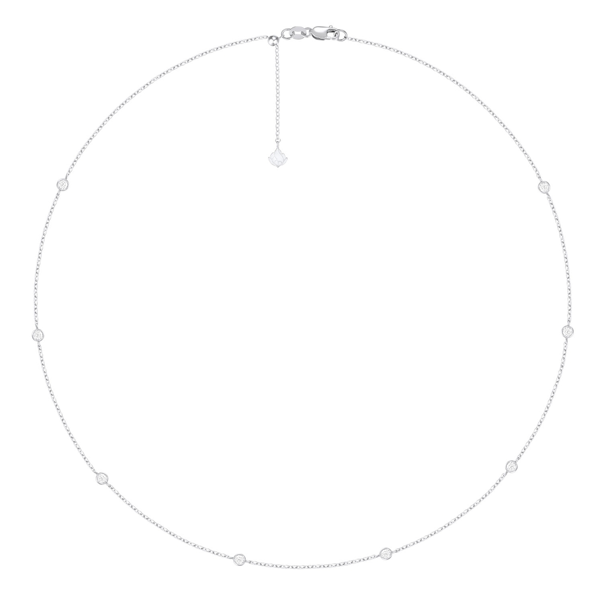 White Gold Bezel Diamond Necklace