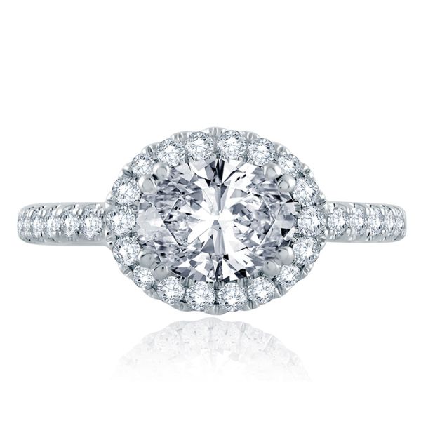 East/West Oval Cut Modern Classic Engagement Ring