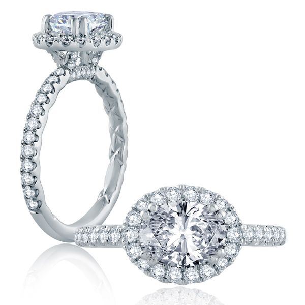 East/West Oval Cut Modern Classic Engagement Ring