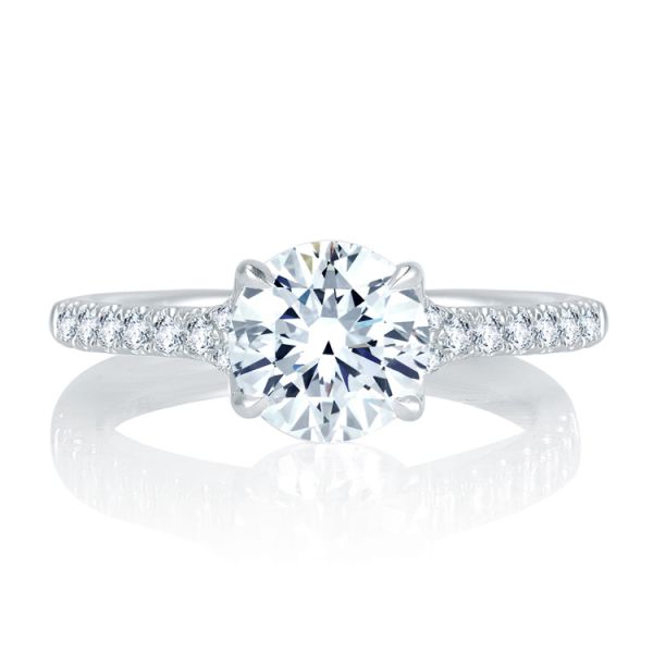 Round Solitaire Diamond Center Engagement Ring