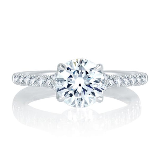 Round Solitaire Diamond Center Engagement Ring