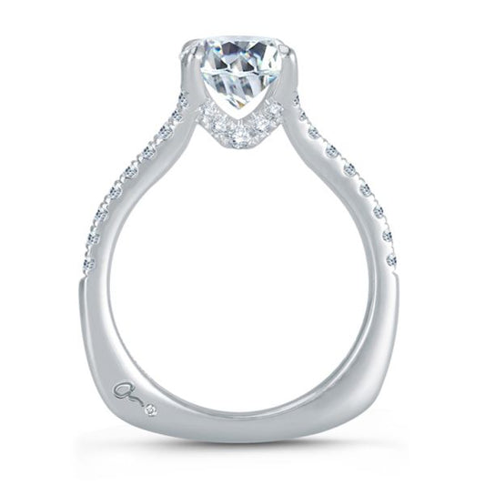 Round Solitaire Diamond Center Engagement Ring