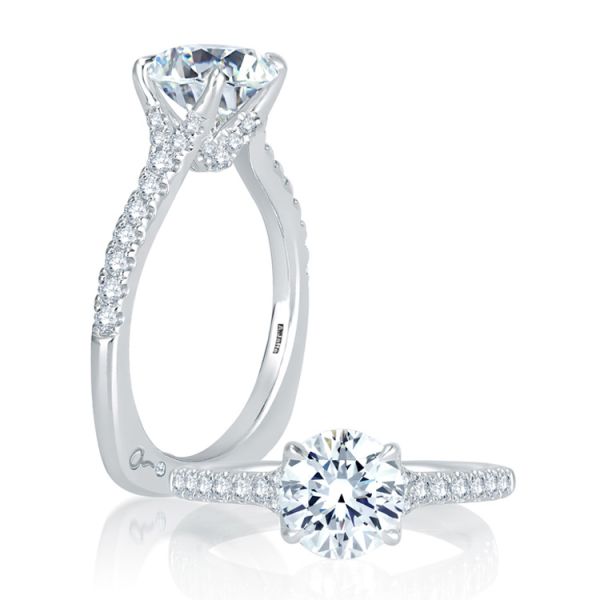 Round Solitaire Diamond Center Engagement Ring