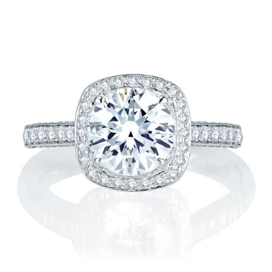 Two-Tone Halo Diamond Quilted Engagement Ring