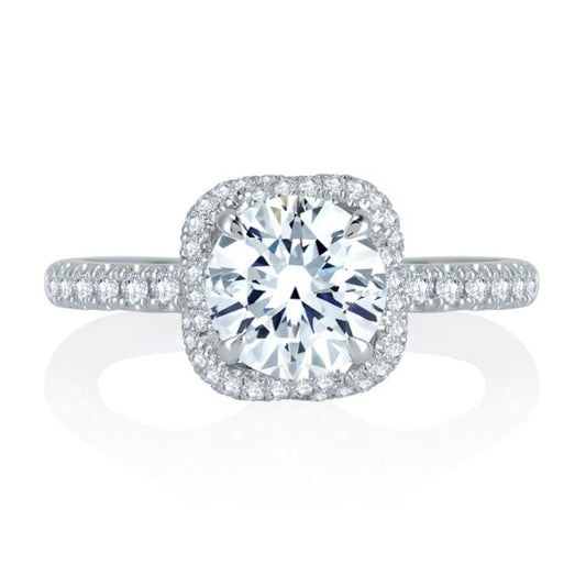 Intertwined Diamond Halo Quilted Engagement Ring