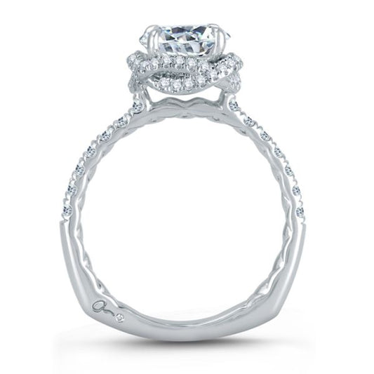 Intertwined Diamond Halo Quilted Engagement Ring