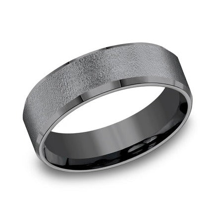 Comfort-Fit Dark Tantalum Wedding Band