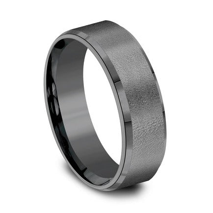 Comfort-Fit Dark Tantalum Wedding Band