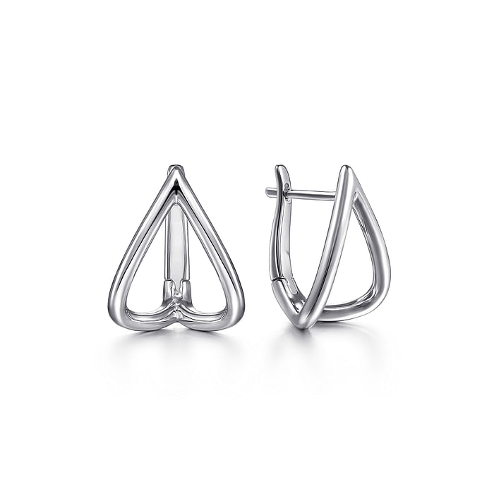 925 Sterling Silver Open Huggie Earrings