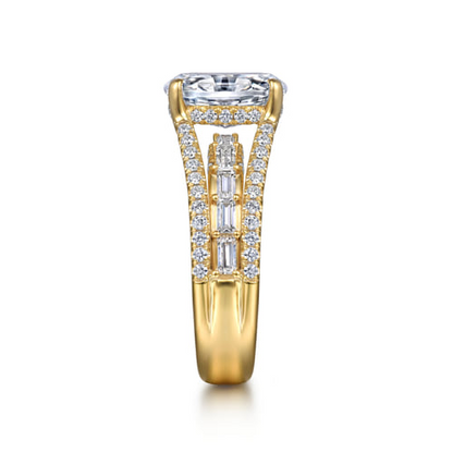14K Yellow Gold Diamond Engagement Ring – Contemporary Collection (1.03 CTW Accent Diamonds)