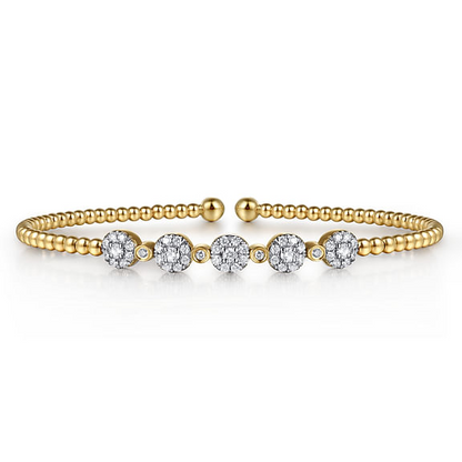 14K Yellow Gold Bujukan Diamond Split Bangle