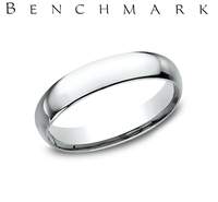 14K White Gold Wedding Band - 4mm