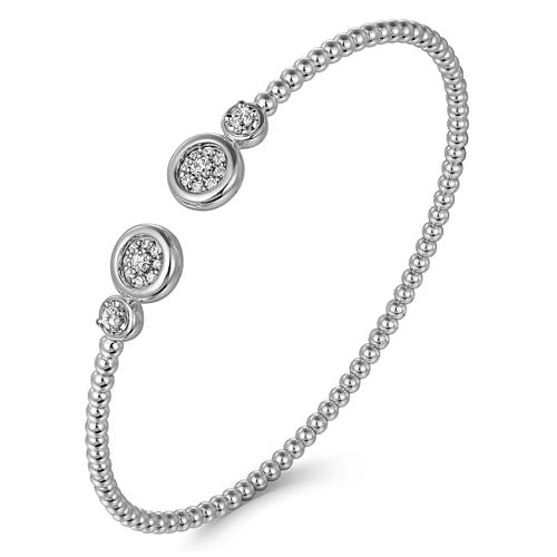 14K White Gold Diamond Bujukan Bangle