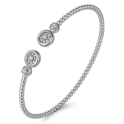 14K White Gold Diamond Bujukan Bangle