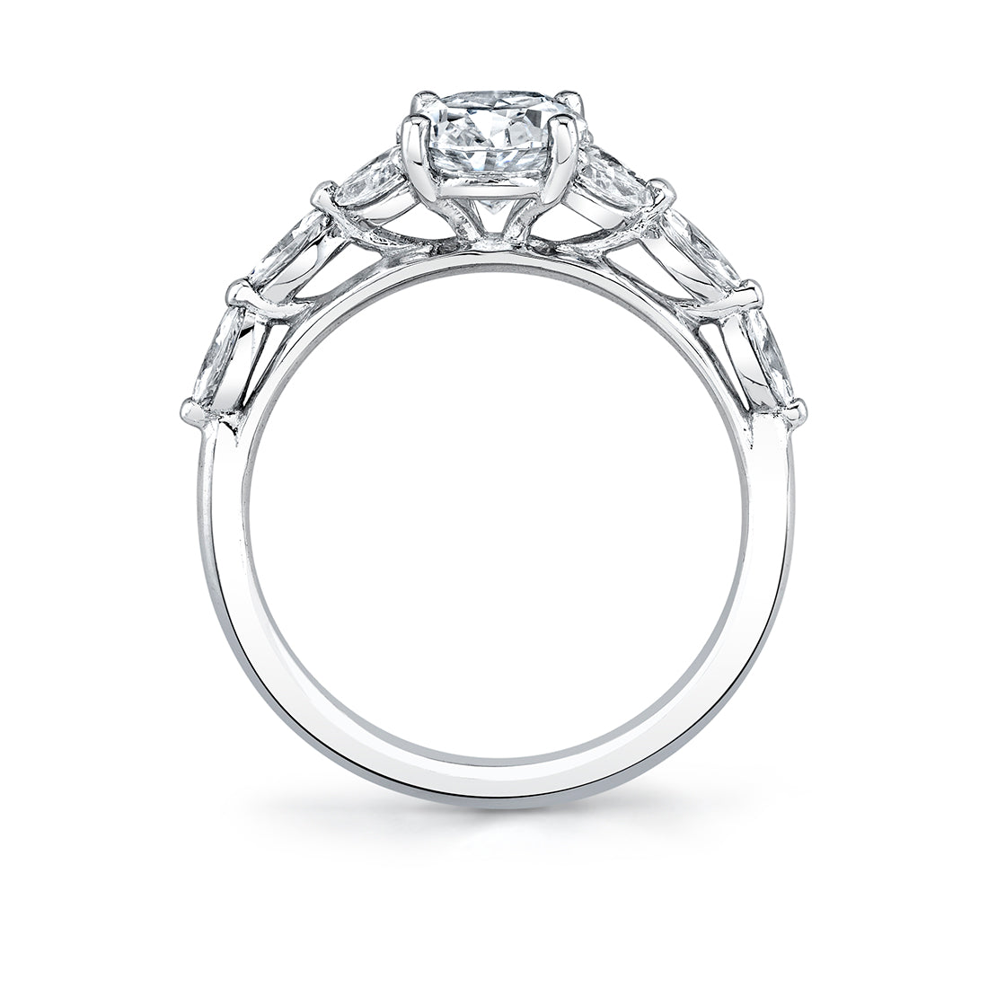 14K White Gold Oval Diamond Engagement Ring - 0.48 Carats