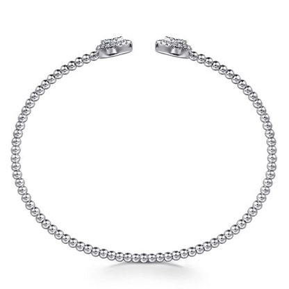 14K White Gold Diamond Pear Shape Bujukan Bangle