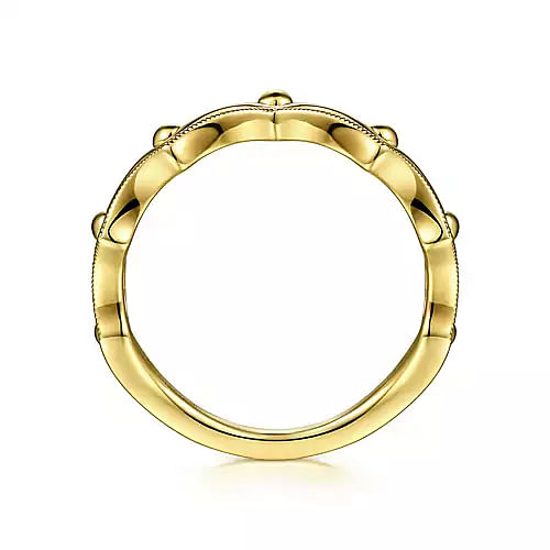 14K Yellow Gold Crown Bujukan Stackable Ring