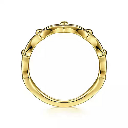 14K Yellow Gold Crown Bujukan Stackable Ring