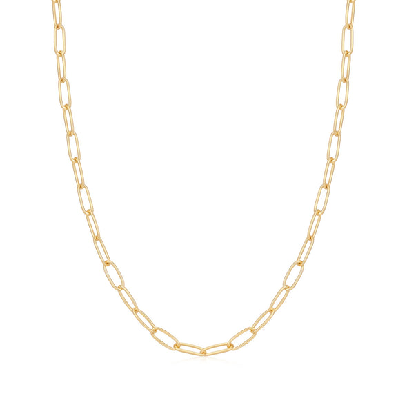 Gold Link Charm Chain Necklace