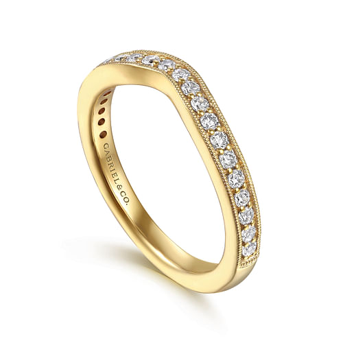 14K Yellow Gold Diamond Wedding Band
