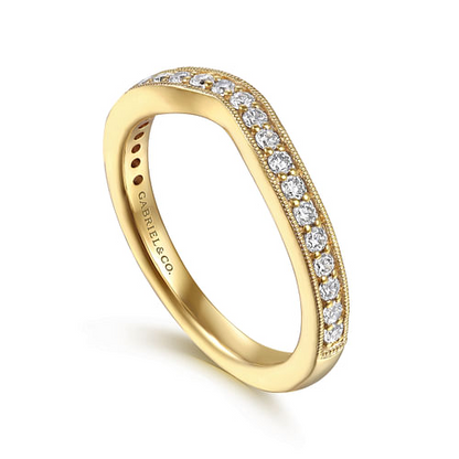 14K Yellow Gold Diamond Wedding Band