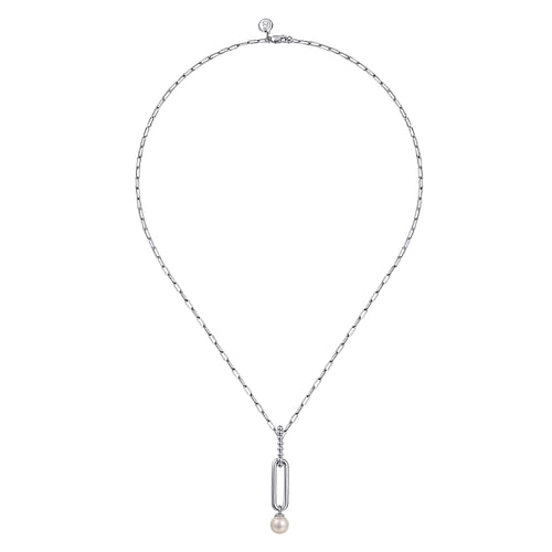 925 Sterling Silver Pearl Bujukan Drop Necklace