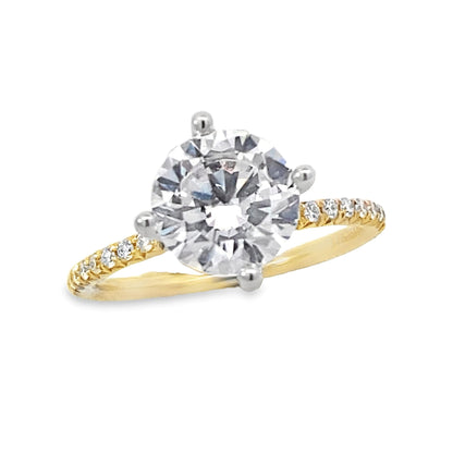 Two-Tone Spiral Prong Engagement Ring