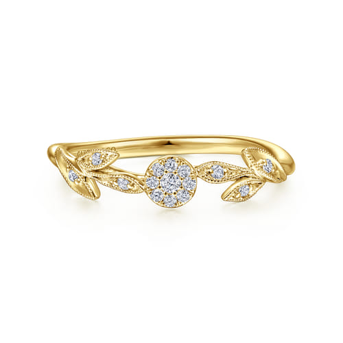 14K Yellow Gold Diamond Stackable Promise Ring (.10 CTW)