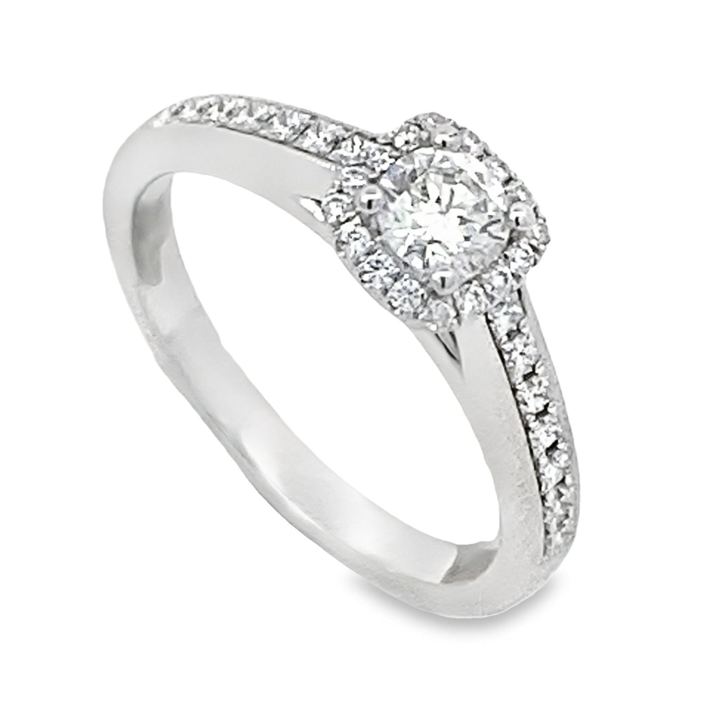 14K White Gold Diamond Engagement Ring