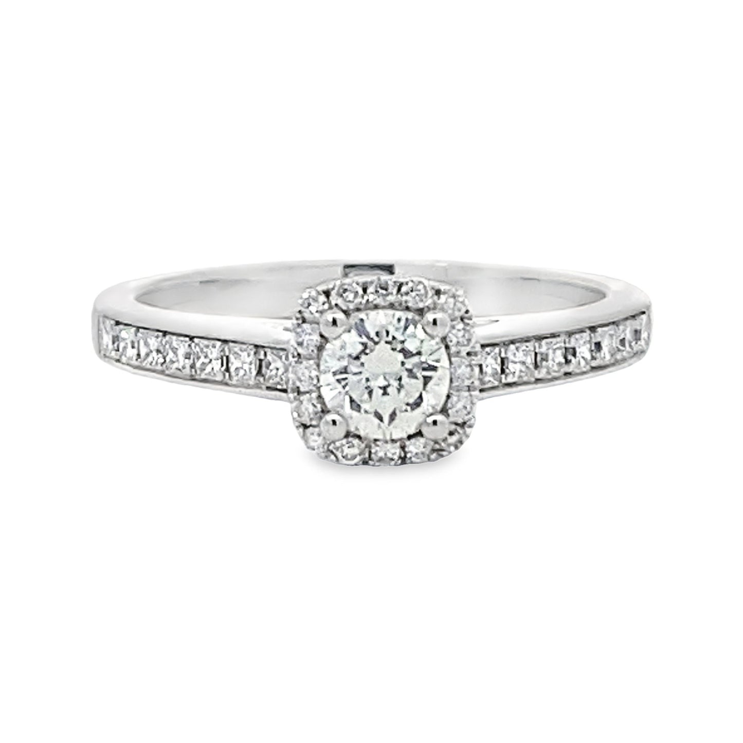 14K White Gold Diamond Engagement Ring