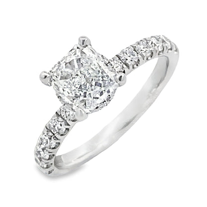 Uneek | Timeless Collection Under-Halo Radiant Cut Engagement Ring